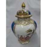Large German urn gilded and hand painted