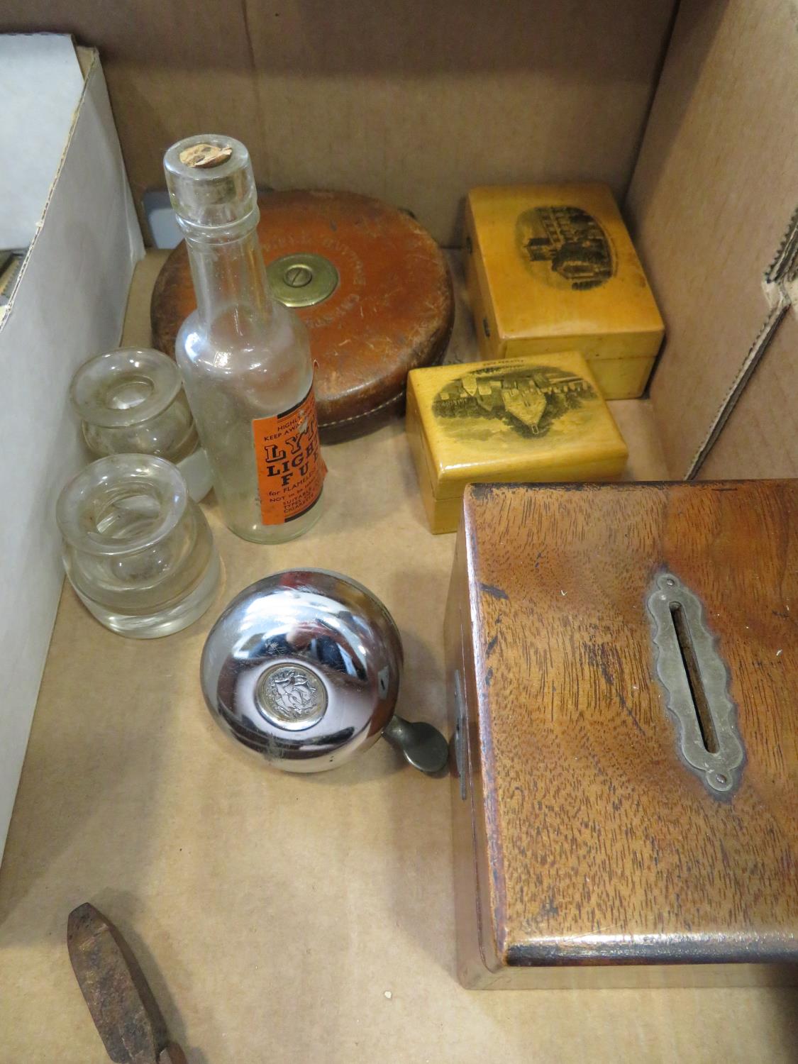 Tools, bottles, Mauclin boxes and old bell - Bild 2 aus 2