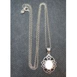 Silver pendant with necklace