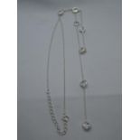 Silver chain set with white stones 18"