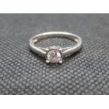 .25 carat diamond set in 9ct white gold ring