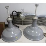 Pair of Benjamin RLM reflector industrial lamps