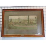 Large 36" x 24" signed Cecil Aldin Cricklade Hunt - slight damage to one horse