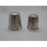 2x antique silver thimbles rare child's size 1x by James Fenton Birmingham 1906 1x by Henry