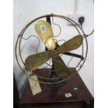 Seimens India Ltd. 1930's brass and cast metal fan