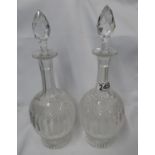 2x heavy lead crystal decanters