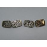 Victorian silver lady's cufflinks William Clark and Sons Birmingham 1897