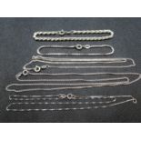 3x necklaces and 2x bracelets HM silver 15g total weight