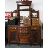 Old mahogany mirror back dresser