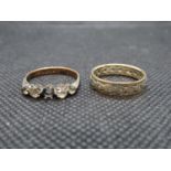 2x 9ct and silver rings