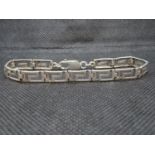 Silver Greek key pattern bracelet 8" 8.5g