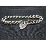 Silver curb link bracelet stamped Lion Passant 30g