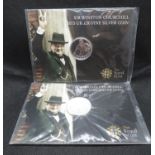 Royal Mint 2x £20 fine silver coins 2015 Winston Churchill