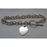 Tiffany style HM silver bracelet with heart 15g