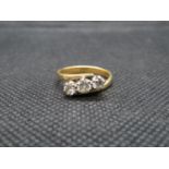 18ct and diamond ring approx. 1ct of diamonds 3.6g comes with early leather Love heart box size K