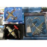 3x die cast boxed Battle of Britain Corgi Spitfires and Boeing 299 Fortress