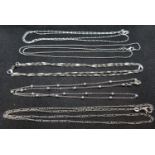 5x silver necklaces 18g