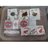 Collection of 6x Isle of Man TT enamel badgers and 3x TT keyrings