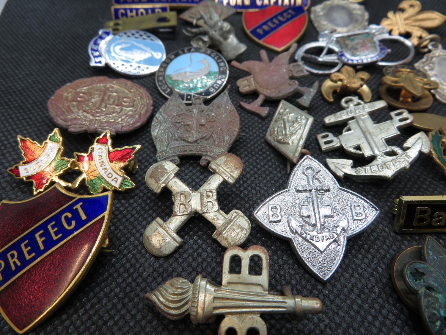 Box of old enamel school badges plus others - approx 20 in total - Image 3 of 3