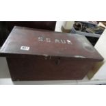 Wooden box with documents papers and other misc