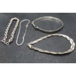 Job lot of 4x silver bracelets 19.4g