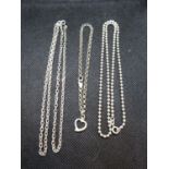 3x silver necklaces 22.5g total weight