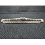 Silver stone set tennis bracelet 11.5g