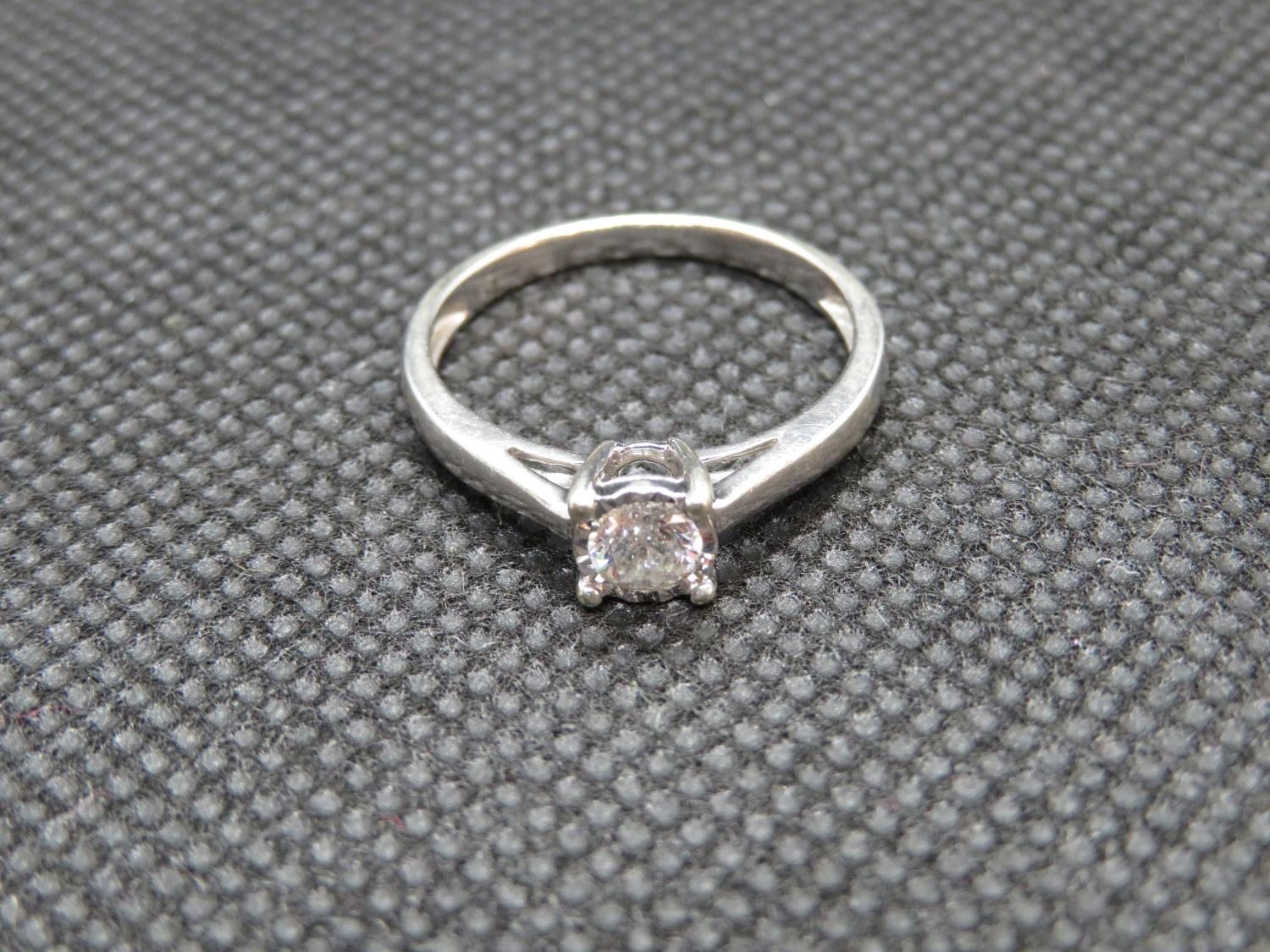 .25ct diamond set in 9ct white gold ring - Image 2 of 2