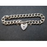 Solid silver bracelet with lock and chain London 1977 32g