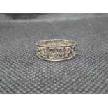 Victorian silver memoriam ring with Regard in relief size R