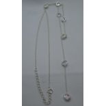 Silver chain set with white stones 18"