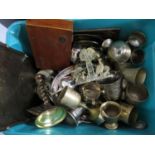 Large collection of brass and plated ware