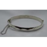 Vintage silver diamond cut bangle London 1972