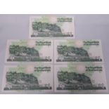 Mint condition consecutive bank notes for Scotland