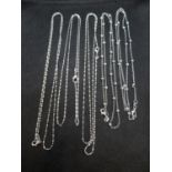 5x silver necklaces 21.7g