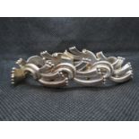 Vintage Margot De Taxco silver bracelet design No 56745A original patina 7.5" 52g