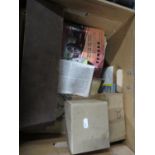 Box of misc. lenses, magazines etc