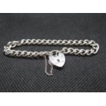 Vintage silver curb link bracelet every other link stamped with Lion Passant London 1968 18.8g