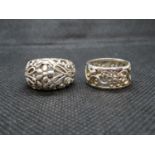 2x nice pierced design dress rings