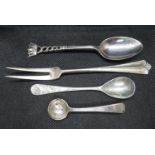 3x silver spoons and a fork 39g