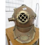 Repro full size US Navy diving helmet copper and brass - very heavy