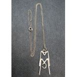 Masonic pendant on silver chain