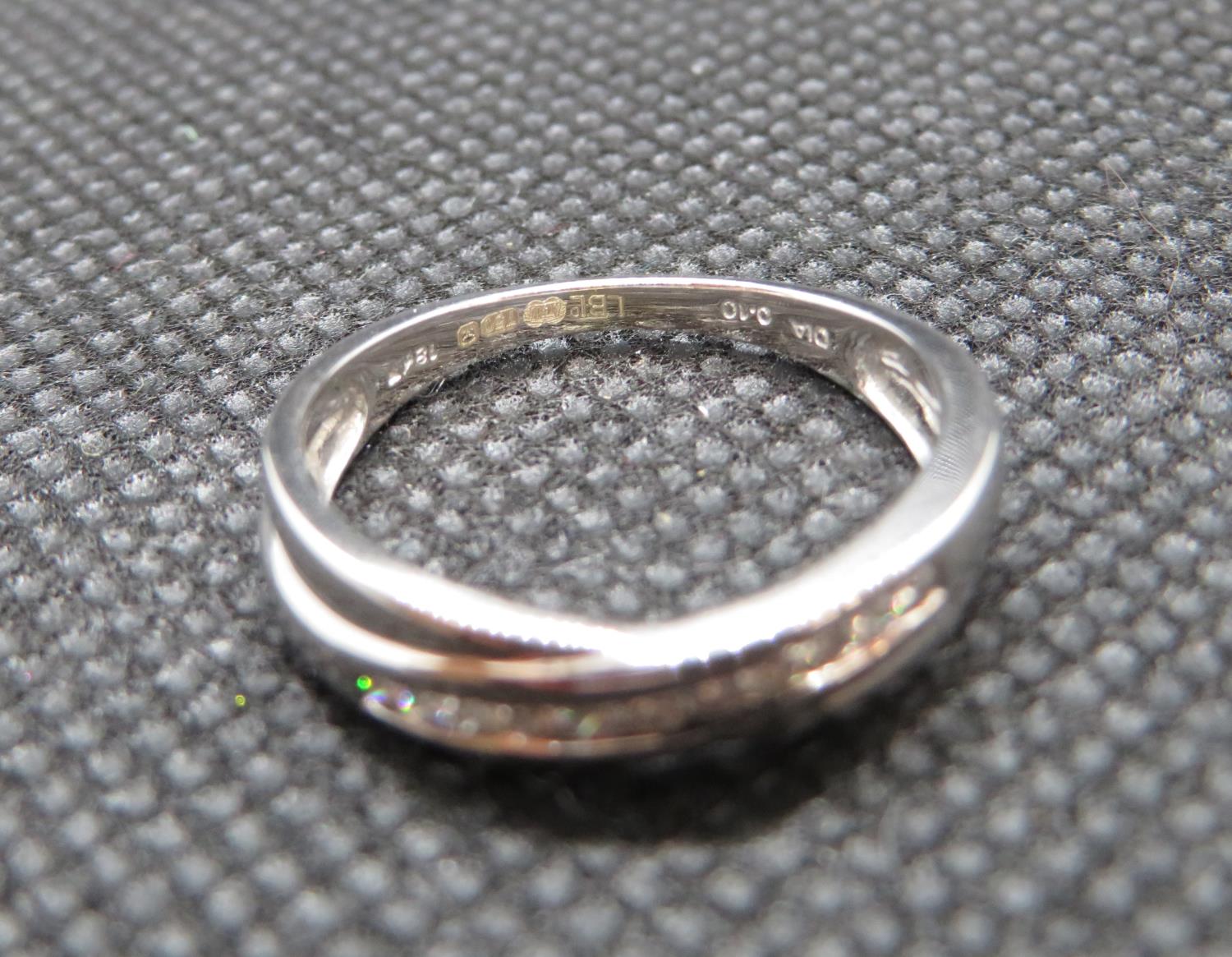 18ct white gold and diamond crossover ring - Image 2 of 2