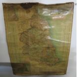 Bacon's 20th century map of Northumberland and Durham 40 x 29"