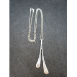 Wishbone pendant on silver belcher chain 12g