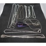 8x silver necklaces with one large charm 61g