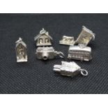 6x silver charms all with moving parts