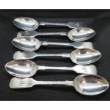 Set of 6x Fiddle pattern teaspoons Sheffield 1909 by WS Savage and co. 107g