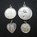 Job lot of 4x St. Christopher medallions 15g silver