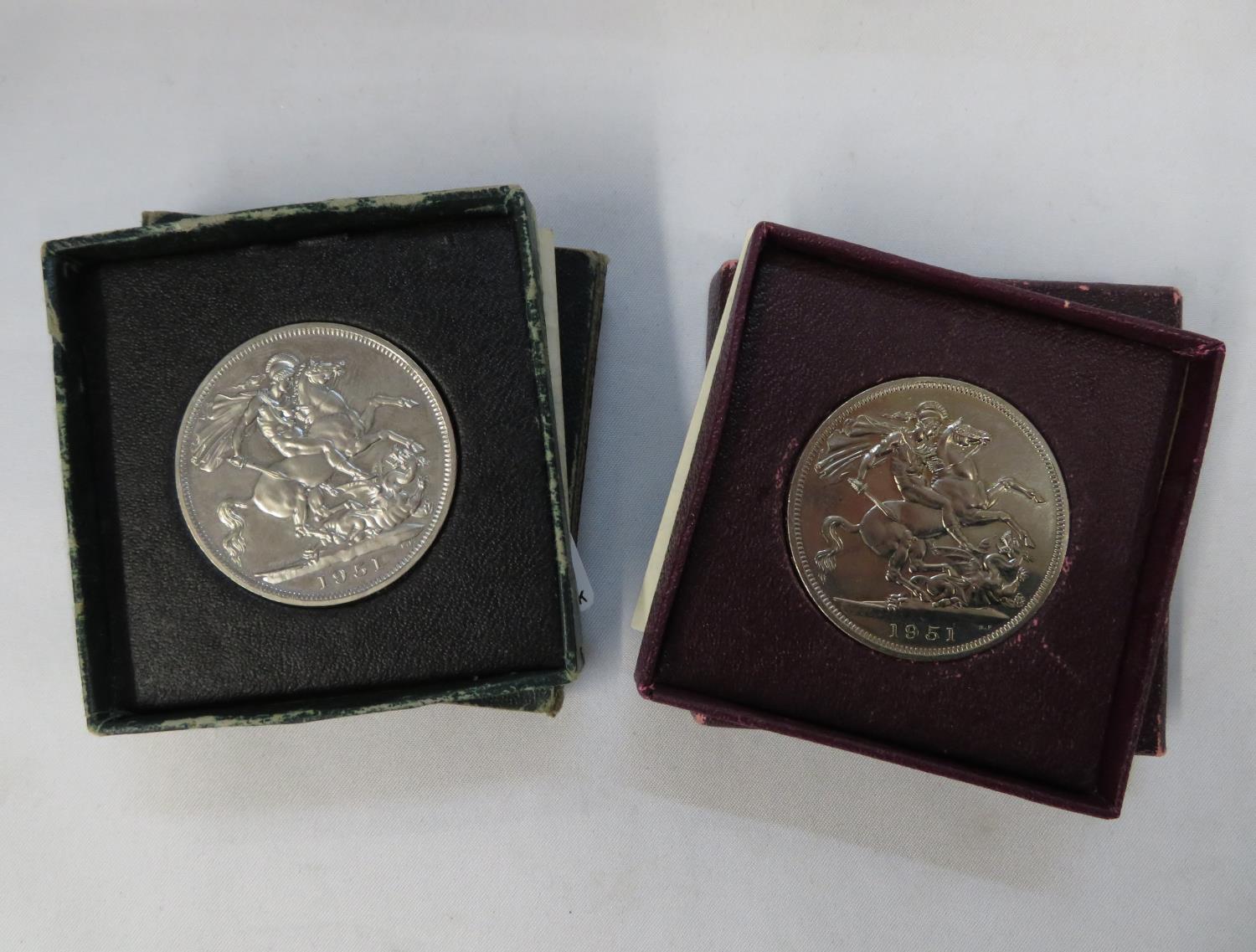 2x Festival of Britain coins boxed